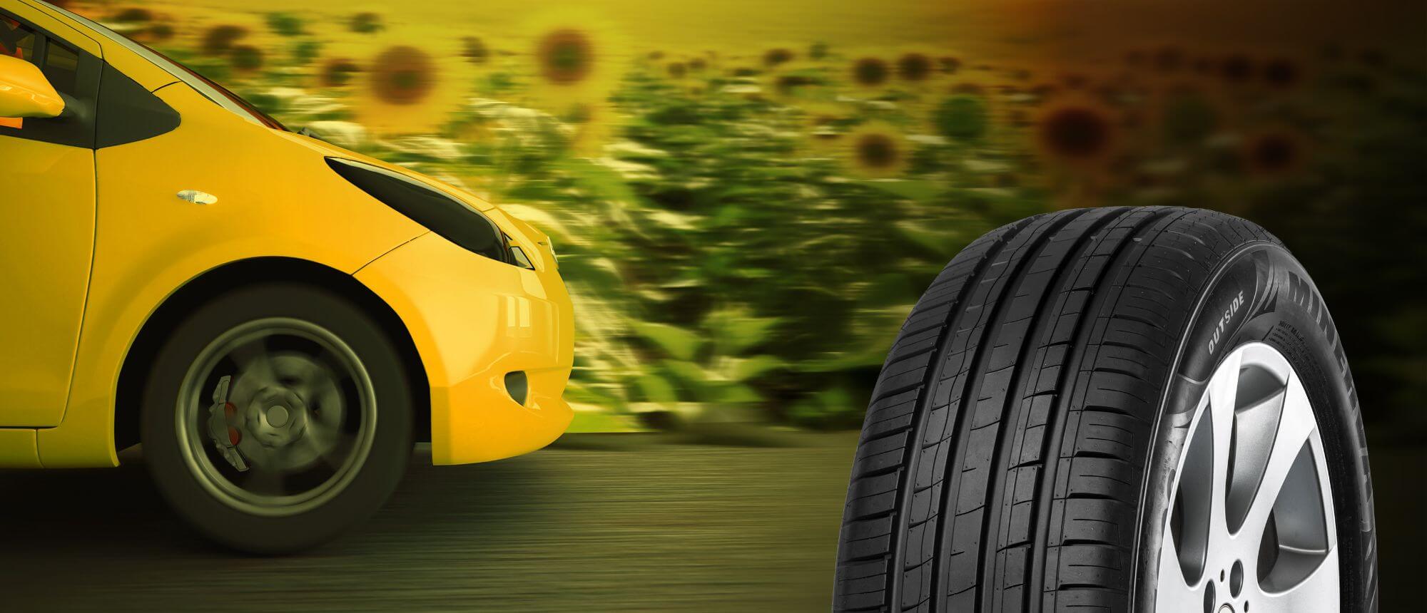 Minerva Tire With Yellow Car